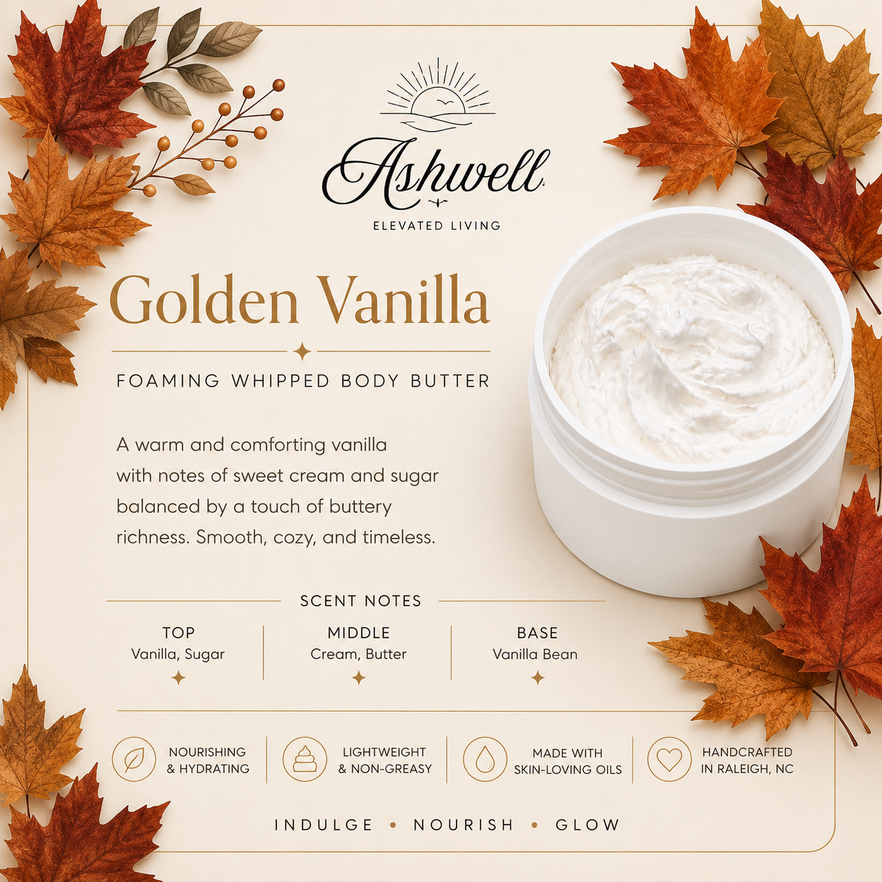 Golden Vanilla Foaming Bath Soap (4oz)
