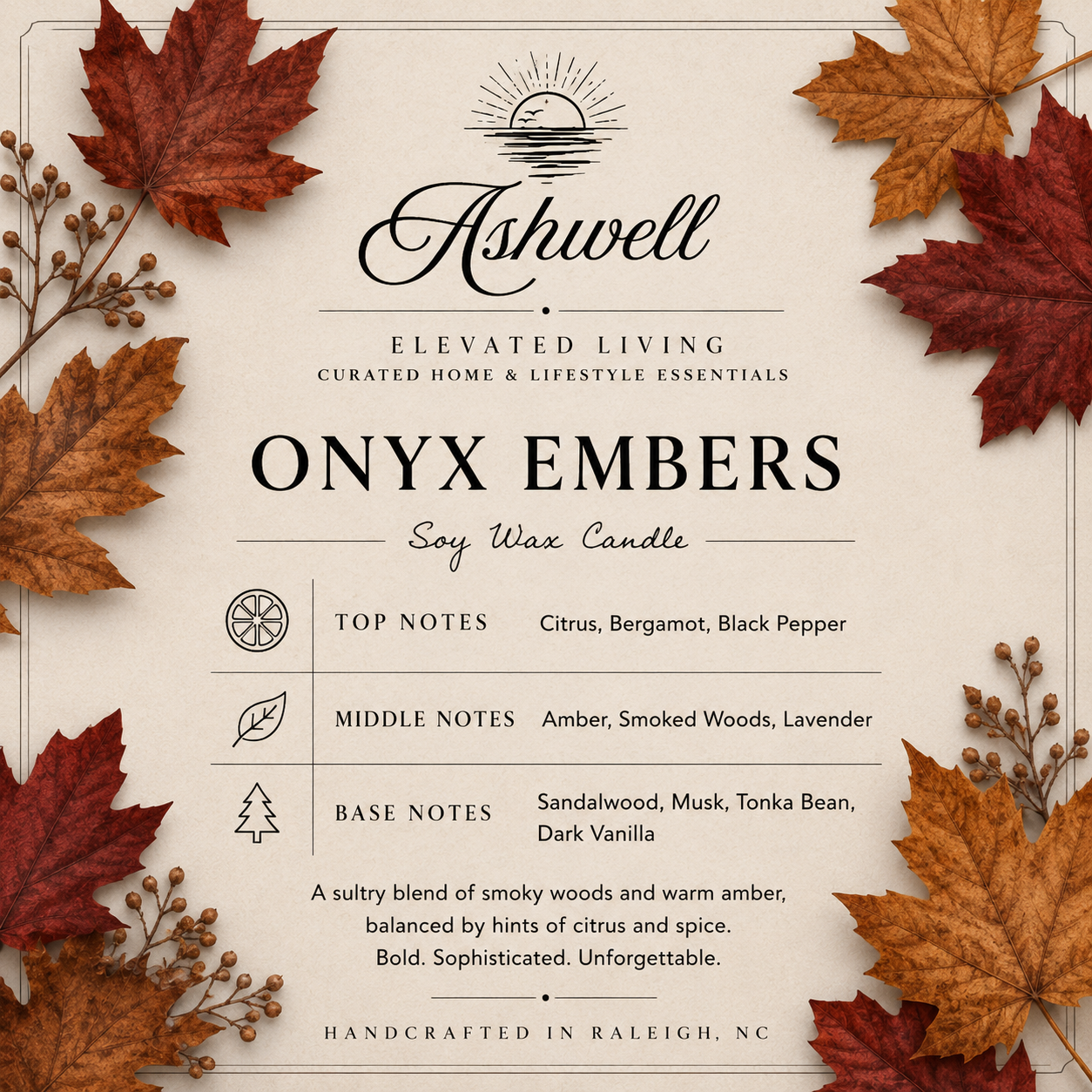 Onyx Embers (10oz Soy Candle)