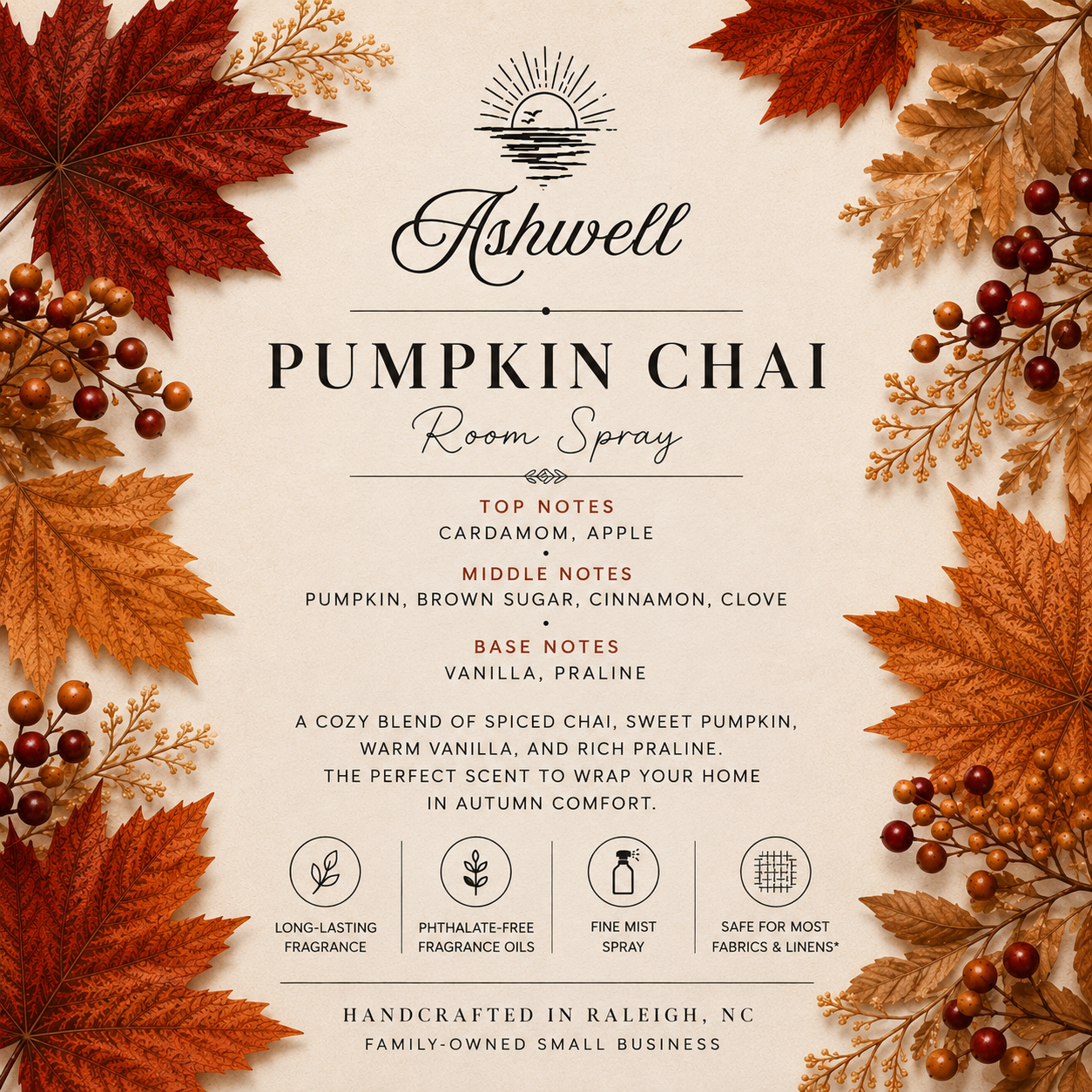 The Autumn Mist Room & Linen Spray Collection (Three 4oz Room & Linen Sprays)